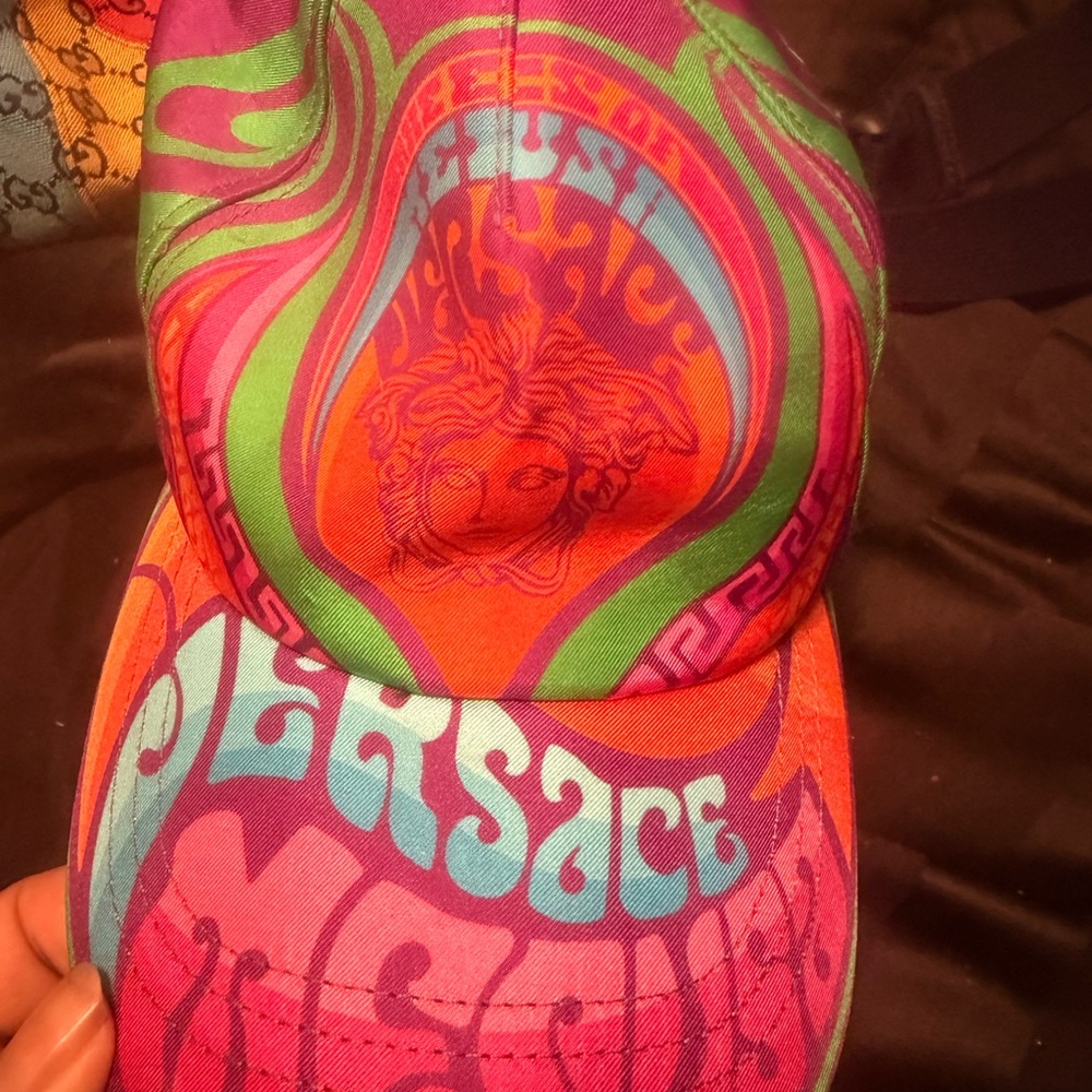 Versace Psychedelic Pink and Green Cap